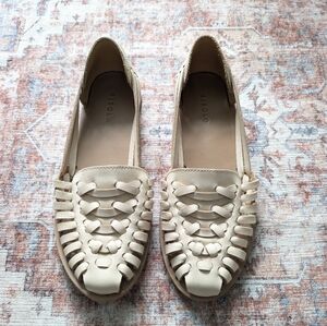 EUC Nisolo Women's Huarache Flats - Bone